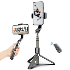 3 in 1 Phone Gimbal Stabilizer Selfie Stick Tripod 5-Section with Remote Shutter Phone Clamp Smart Rotatable product
